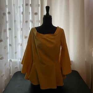 Fashion Nova Yellow blouse flared sleeves